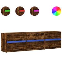 mueble de tv led madera ingenieria roble ahumado 180x34x50 cm vidaxl
