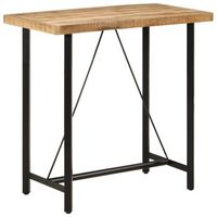 mesa alta de hierro y madera maciza de mango 110x55x107 cm vidaxl