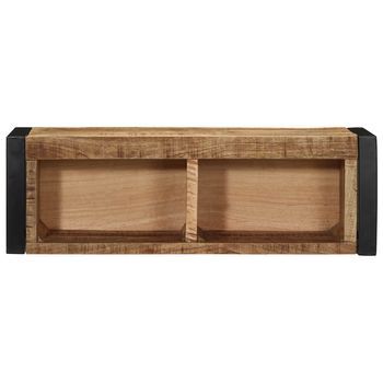 Mueble Tv | Mueble De Salón | Mesa De Tv Madera Maciza De Mango Rugosa 80x30x25 Cm
