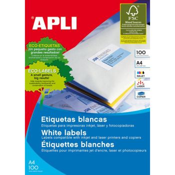 Etiquetas Apli A4 7x3 cm Laser/Inyección de Tinta 2700 piezas