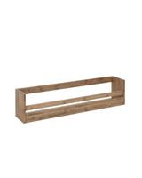 estante zapatero de madera maciza en tono roble oscuro de 1035x25cm