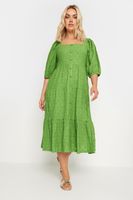 yours vestido verde con bordados y botones de adorno mujer curvy y tallas grandes yours