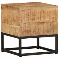 mesa auxiliar de madera de mango rugosa 30x30x33 cm vidaxl