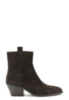 botines de ante con costuras decorativas dark brown 37