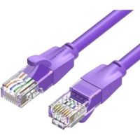 cable de red vention ibevh cat6 rj45 2m morado 1000mbps pvc chapado oro