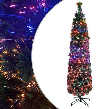 Árbol Navidad | Decoraciones De Navidad Artificial Estrecho Soporte Fibra Óptica 150 Cm Cfw332824