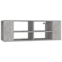 mueble pared tv madera contrachapada gris hormigon 102x35x35 cm