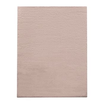 Alfombra de piel Fluffy beige 100x200 cm