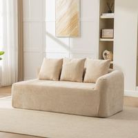 sofa modular de compresion - mueble de 3 plazas - chenilla - caqui claro
