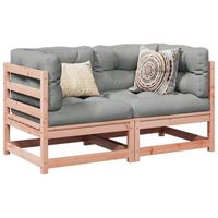 conjunto de sofas de jardin 2 uds  mueble jardin mesa y sillas madera maciza de abeto douglas cfw888868