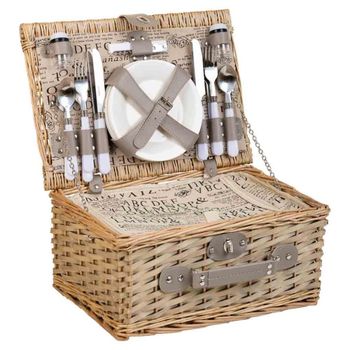 Cesta de picnic marrón 40x28x19