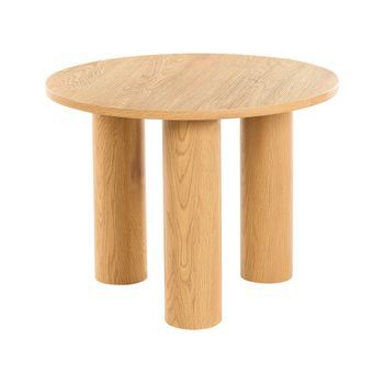 Mesa De Centro Redonda Decorativa De Madera Clara Estilo Retro Sala De Estar Senoia