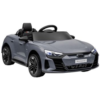 HOMCOM Coche Eléctrico para Niños de +3 Años AUDI RS e-tron GT Coche de Batería con Mando a Distancia 103x58x41 cm Gris