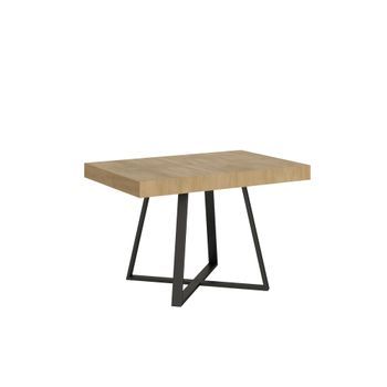 Mesa Extensible 90x120/224 Cm Abbraccio Roble Natural Patas Antracita