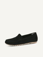 caprice moccasin black made of leather without heel size 37