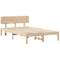 cama matrimonial  cama doble  estructura de cama con cabecera 135x190 cm de madera de pino solido cfw18140