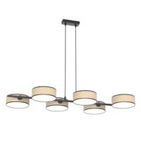 lampara colgante troma ratannegro 6 luces