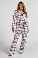hunkemoller petite pantalones de pijama de franela blanco