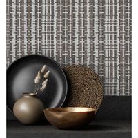 papel pintado vinilico lavable efecto tejido de canas - kisala 680985 de gaulan - rollo de 10 m x 106 m