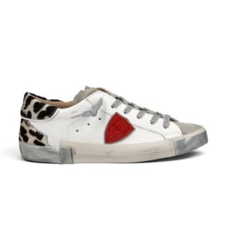 Philippe Model para mujer. PRLD Zapatillas de Piel Prsx Low blanco (39), Plano, Cordones, Casual