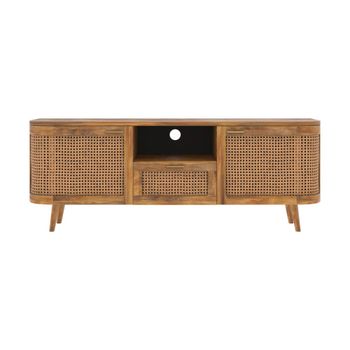 Mueble tv con 2 puertas, 1 cajón y 1 nicho en caña 145 cm