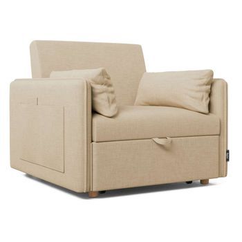 Sillón Cama Beige Reclinable 3 En 1 (93x100x79cm) Con 2 Cojines Nalui Nest 1