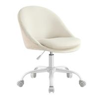 silla de escritorio giratoria de terciopelo elevable estudio - blanco