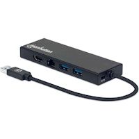 manhattan 152846 base para portatil y replicador de puertos usb tipo a negro