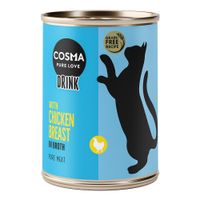cosma drink bebida para gatos 24 x 100 g - pack ahorro - pechuga de pollo