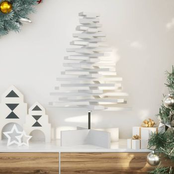 Árbol Navidad | Decoraciones De Navidad De Adorno Madera Maciza Pino Blanco 80 Cm Cfw309726