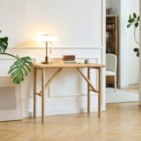 mesa consola en madera de bambu