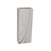 gissed - jarron decorativo rectangular con diseno de marmol en tonos blanco y gris r estilo moderno y elegante para centros de mesa salas oficinas y comedores r compatible con flores naturales