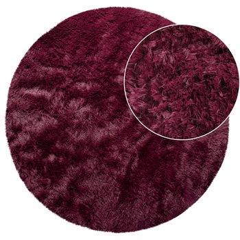 Alfombra de pelo largo Silvana violeta 160 cm redondo
