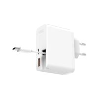 ksix 65w con usb-c power delivery cargador ultrarrapido usb-a quick charge y cable retractil usb-c integrado