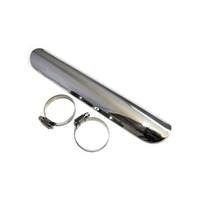 escudo termico del tubo de escape 180x45mm cromado completo