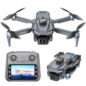 AE AE19 WiFi FPV con controlador de pantalla LCD de 4.3 pulgadas, cámara dual HD, gimbal de servo, 360° de evitación de