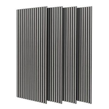 Beethoven - Juego De 4 Paneles Decorativos Para Pared De Listones 150x60 Cm, Gris