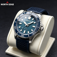 reloj de buceo solar north edge abyss para hombre 200m resistente al agua cuarzo de lujo caja de acero 316l mas de 180 dias de autonomia reloj deportivo de buceo