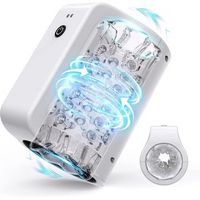 masturbador masculino de doble canal de rotacion automatica blanco