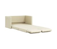 vidaxl sofa cama de suelo 2 en 1 cuero sintetico crema 112x174x55 cm