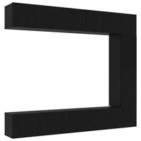 juego de mueble para tv  muebles de salon de 5 uds montado en la pared de roble negro cfw32043