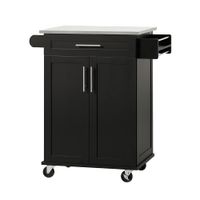 carrito de cocina con 2 puerta y 1 cajon mdf aglomerado  negro