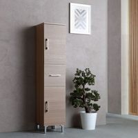 columna de bano 150cm 2 puertas y 1 cajon roble natural con pies rimini