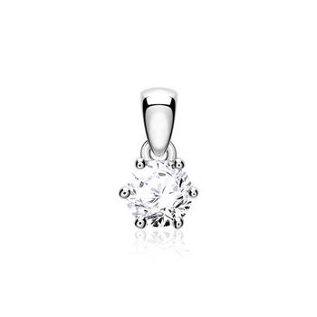 Colgante para mujer en oro blanco de 14 quilates con diamante