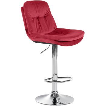Taburete De Bar De Terciopelo Laurel Rojo 54x46x94 Cm Clp