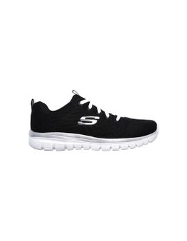 Zapatillas Skechers Graceful-Get Connect Mujer Black Mesh / White Trim
