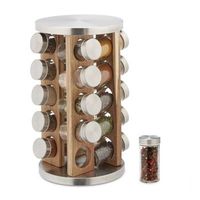 carrusel de especias con 20 tarros - light brownsilvertransparent - 225x385x225cm