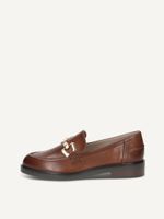 caprice slipper brown made of leather with block heel size 375