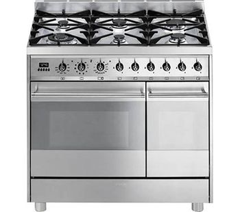 SMEG C92GPX8 90 cm Dual Fuel Range Cooker - Stainless Steel, Stainless Steel