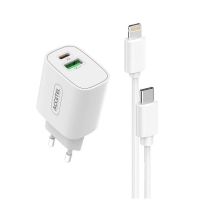 cargador accetel ac823 carga rapida 20w usb-c usb-a con cable lightning